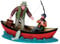 Lemax - Canoe Catch - Angler im Boot - Polyresin - Figuren & Zubehör für die eigene kleine Weihnachtswelt