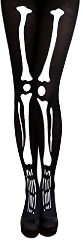 Oblique Unique® Skelett Strumpfhose Knochen Nylonstrumpfhose Helloween Kostüm
