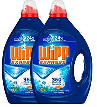 Wipp Express Detergente Líquido - Pack de 2 - Total: 62 Lavados (3,1 L)
