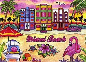 Miami Beach Florida Kühlschrankmagnet, Souvenir, 6,3 x 8,9 cm