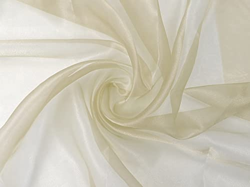 Organza Stoff Meterware am Stück - 150 cm Breite - (Ivory)
