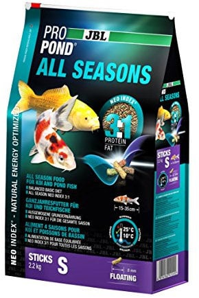 JBL Nourriture standard pour Koïs, Bâtonnets Alimentaires Flottants, Nourriture de saison, ProPond All Seasons, Taille: S, 2,2 kg