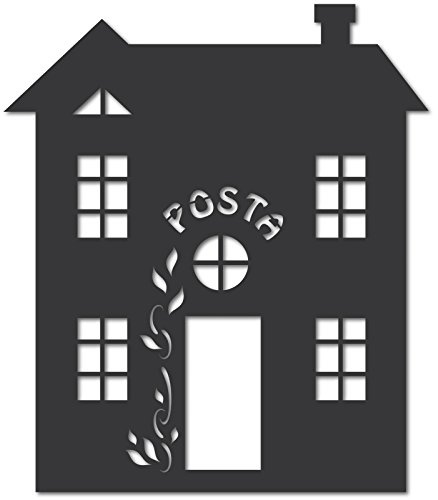 Alubox 08MIAPLCASA2GH Frontale Intercambiabile per Cassetta Postale MIA con Disegno Casa con Rampicante, Ghisa