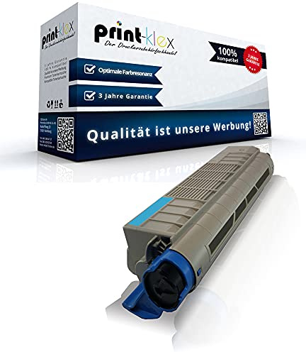 Print-Klex Tonerkartusche kompatibel mit Oki C 822 CDTN C 822 DN C 822 N C 822 Series C822CDTN C822DN C822N C822Series Cyan Blau C - Eco Office Serie