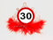 Diadem mit Feder - Motiv: Verkehrsschild - für 30. Geburtstag