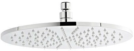 Nuie STY071 ǀ Modern Bathroom Round LED Fixed Wall and Ceiling Mounted Shower Head, 300mm x 300mm, Chrome