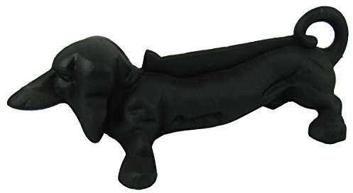 TG Türstopper Dackel, antikes Gusseisen, Metall, Braun