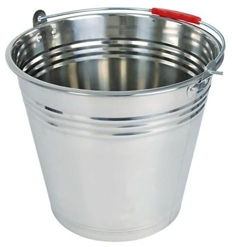 BURI Eimer 12L aus Edelstahl Ascheeimer 12 Liter Metalleimer Wassereimer Dekoeimer Edelstahleimer Blumenkübel Blumentopf aus Metall Garteneimer mit Griff Garten Zubehör Küche Haushalt 31x28cm robust