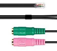 AGS Retail Ltd Compatible Cisco Cable for PC Dual Headset to CISCO Phone Adapter Jack – 15cm, Rollover Cable with 3.5mm Plugs, Console USB Cable for RJ9/RJ10| Audio Accessories