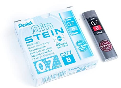 Pentel C277-B Lot de 12 Etuis de 40 mines 0,7mm B pour porte-mines