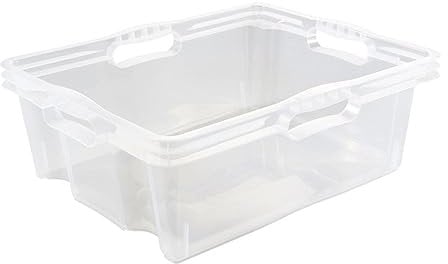 keeeper Aufbewahrungsbox mit integrierten Griffen, Größe: L, 43 x 35 x 15 cm, 16 l, Franz, Transparent