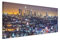 150x50cm Leinwandbild auf Keilrahmen Los Angeles Skyline Nacht Lichter Wandbild auf Leinwand als Panorama