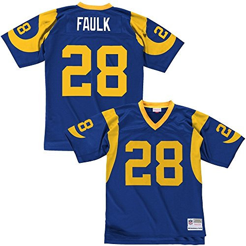 Mitchell & Ness Marshall Faulk St. Louis Rams Throwback NFL Trikot Blau S
