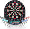 Physionics® Elektronische Dartscheibe - viele Spiele, mehr als 100 Spielvarianten, 12 Dartpfeile, 100 Ersatzspitzen, Netzteil, bis 16 Spieler, 3 Modelle (Modell 3 - Runde Form ohne Türen)