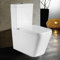 Rimless Close Coupled Toilet Modern Square Bathroom Toilets Back to Wall White Ceramic WC Pan & Dual Flush Cistern Soft Close Seat Comfort Height Flush to Wall Toilet