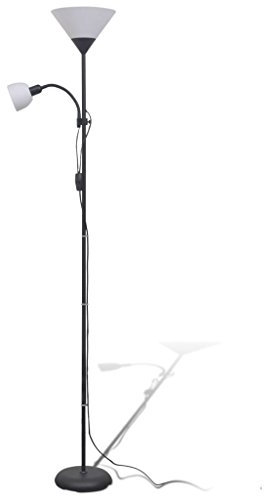 vidaXL Deckenfluter Schwarz Stehlampe Stehleuchte Standleuchte Lampe Leuchte