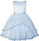 Sunny Fashion Robe Fille Fleur Bleu Belted Mariage Partie Demoiselle d'honneur 12 Ans,Bleu