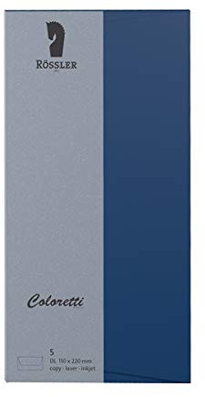 Rössler 220702590 - Coloretti Briefumschläge, 80 g/m², DIN lang, jeans, 5 Stück