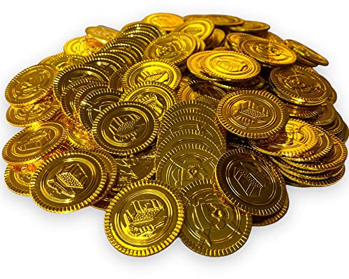 cama24com Piraten-Party Goldmünzen Goldtaler für Kindergeburtag und Mottoparty 300 Stück von Palandi®