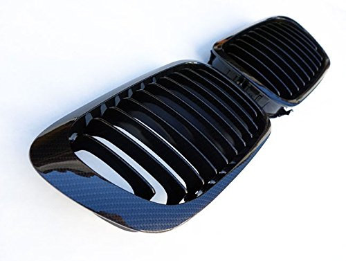 Kühler- Sport- Front- Rippen- Grill Carbon Look Eintragungsfrei Set