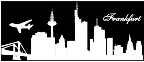 Skyline4u Frankfurt Wandtattoo Skyline Wandtattoo 50 x 21cm weiß