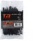 TR Industrial Multi-Purpose UV Resistant Black Cable Ties, 4 inches, 100 Pack