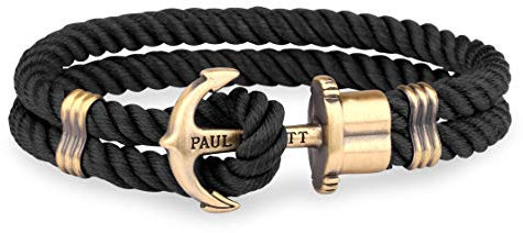 PAUL HEWITT Anker Armband Herren PHREP - Anker Armband Nylon (Schwarz), Segeltau Armband Männer mit Anker Schmuck aus Messing