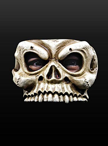 Totenkopf Schädel Skull Maske aus Latex - Erwachsenen Horror Kostüm Maske - ideal für Halloween, Karneval, Motto-Party & Grusel-Events