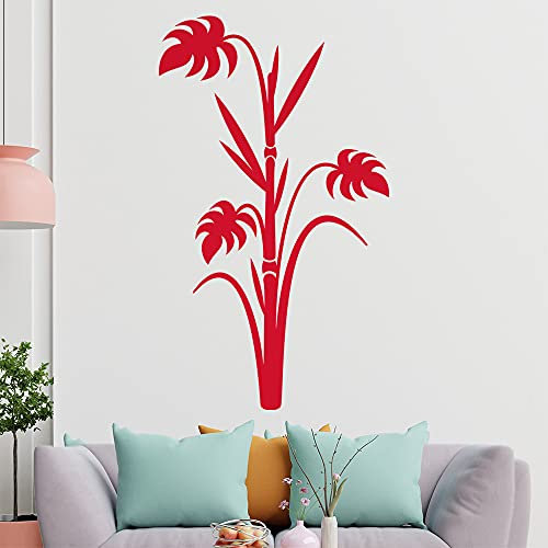 Kiwistar Bambou – Plante – Décoration Sticker Mural Sticker Mural Wall Stickers – 6 Tailles, 31_Rot, 80 x 46 cm