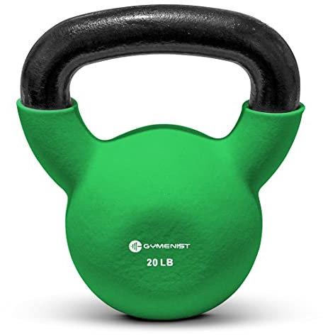 GYMENIST Kettlebell Fitness Eisen Gewichte mit Neopren-Beschichtung um die untere Hälfte der Metall-Kugelhantel, 6,8 kg