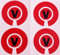 Crown Green Lawn Indoor Bowls Adhesive Lettered Coloured Marker Labels Set of 4 (Red, V)