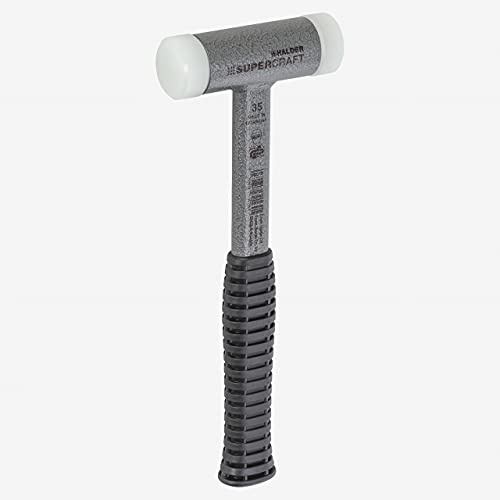Picard 0034500-35 Massette sans rebond 550 g avec manche tube d'acier, Noir/Blanc/Argent