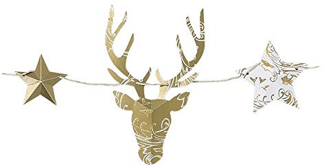 Talking Tables Party Porzellan Gold Festliche Girlande 2.5M, Pappe, mehrfarben, 12.56 x 18.5 x 1.02 cm