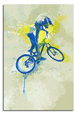 Paul Sinus Art MTB 90x60cm SPORTBILDER Splash Art Wandbild Aquarell Art