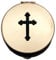 Cathedral Art Metal Co., Inc. PYX mit schwarzem Kreuz (PS161) – 3,8 cm Durchmesser, 1,27 cm tief, poliertes Messing, für 6-9 Hosts