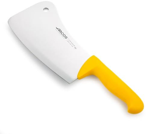 Arcos Serie 2900, Mannaietta Mannaia da Cucina Coltello Scannare Coltello Macellaio, Lama Acciaio Inossidabile NITRUM 200 mm, Manico Polipropilene, Colore Giallo