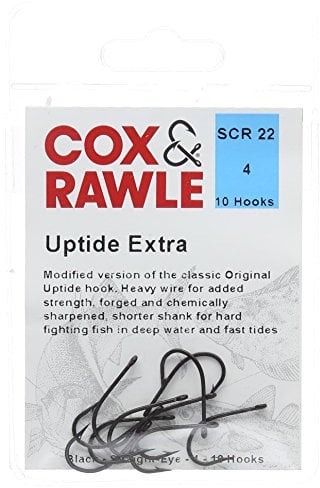 Cox & Rawle Uptide Extra Sea Fishing Hooks - Black Size 4
