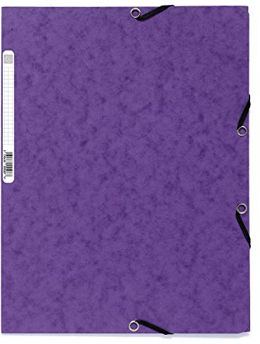 Exacompta 55508E Einschlagmappe. Aus extra starkem Colorspan-Karton mit 3 Innenklappen und 2 Gummizügen DIN A4 violett Sammelmappe Dokumentenmappe für Büro und Schule, 1 Stück