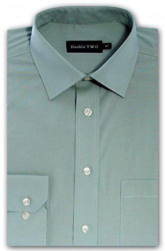 Double TWO Long Sleeved Non Iron Cotton Rich Shirts (4500) in Sage in 22