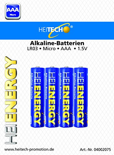 Heitech 04002075 Alkaline Batterie Micro AAA (4-er Pack) blau