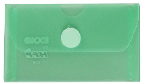 EXXO by HFP 90636 Visitenkartentasche mit Klettverschluss, 10 Stück, 105 x 63 mm breit, transparent grün