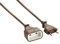 Electraline Verlängerungskabel, 3 m, EU-Stecker, 6 A, Querschnitt 2 x 0,75 mm², Kinderschutz, für kleine mobile Haushaltsgeräte, braun, bis zu 1.38 kW