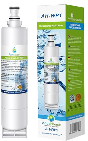 AquaHouse AH-WP1 filtro de agua compatibles para Whirlpool nevera SBS002, 4396508, 481281729632, 461950271171, S20BRS, SBS003