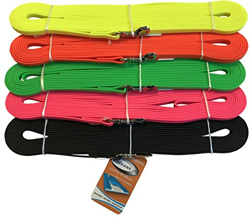 BioThane® Schleppleine genäht, 6m/9mm, mit Handschlaufe, Neonorange