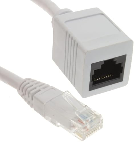 kenable Network CAT6 UTP Ethernet RJ45 Extension Male/Female Cable White 3m