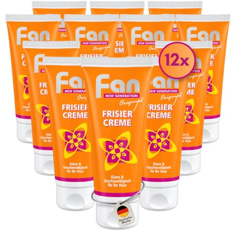 Fan Frisiercreme Original 100 ml – Styling Creme – 12er Pack | klassisch für formbares Haar – mehr Glanz & Geschmeidigkeit für Damen und Herren