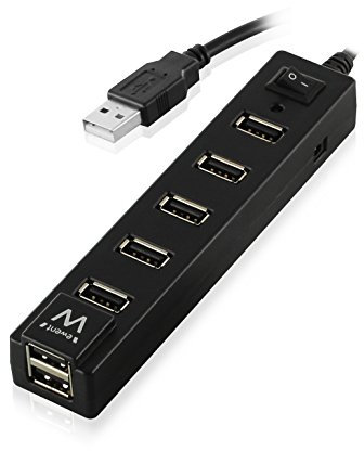 HUB EWENT USB 2.0 7 PTOS INTERRUPTOR NEGRO EW1130