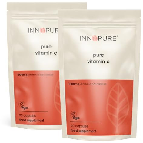 INNOPURE Pure Vitamin C Capsules 1000mg (No Fillers or Binders) Pure-Fill Supplement, Easy to Swallow 1 Daily Capsule (Not Tablets) 180 Capsules