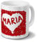 printplanet Tasse mit Namen Maria - Motiv Blumenherz - Namenstasse, Kaffeebecher, Mug, Becher, Kaffeetasse - Farbe Weiß