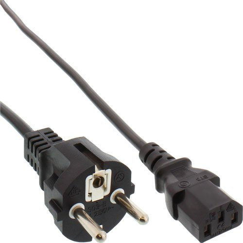 7x InLine Schutzkontakt gerade auf Kaltgerätestecker C13 NetzKabel (1,5m) schwarz